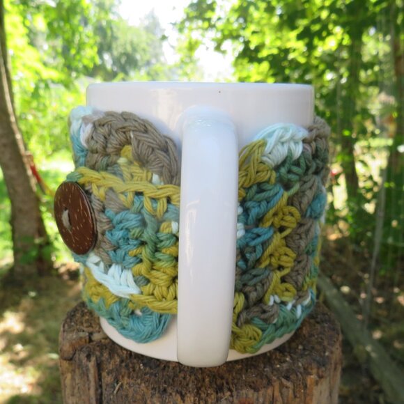 Crocheted Mug Cozy Handmade Coffee Cup or Tea Warmer - Picture 2 of 5